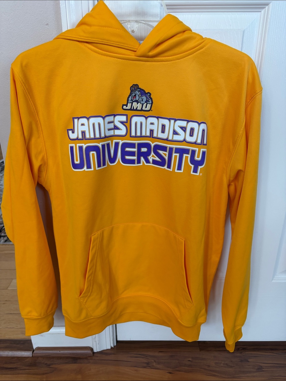 Youth Gold James Madison Hoodie Sweatshirt size L (16-18)